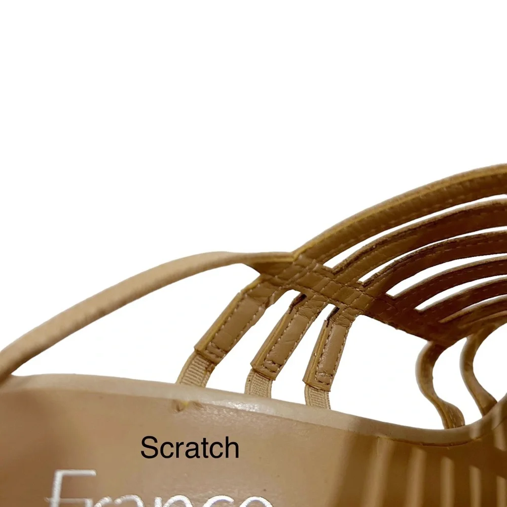 Franco Sarto Beige Sombre Leather Wedge Heel, Size 10M